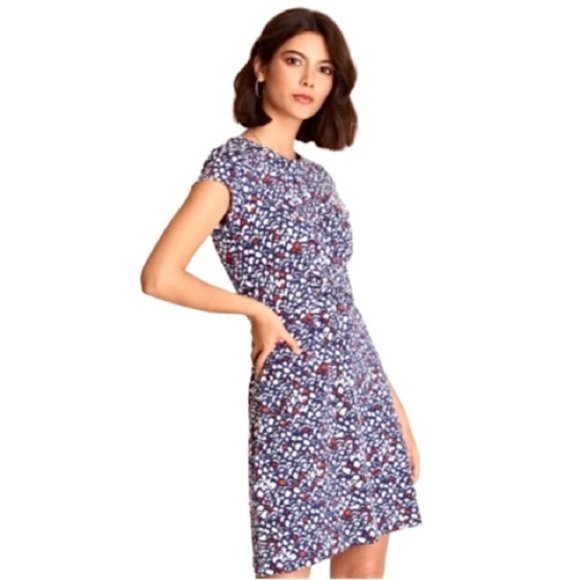 HATLEY Martine ~ Feathered Romantic A-Line Dress Twist Front NWT Lg. - Picture 3 of 14